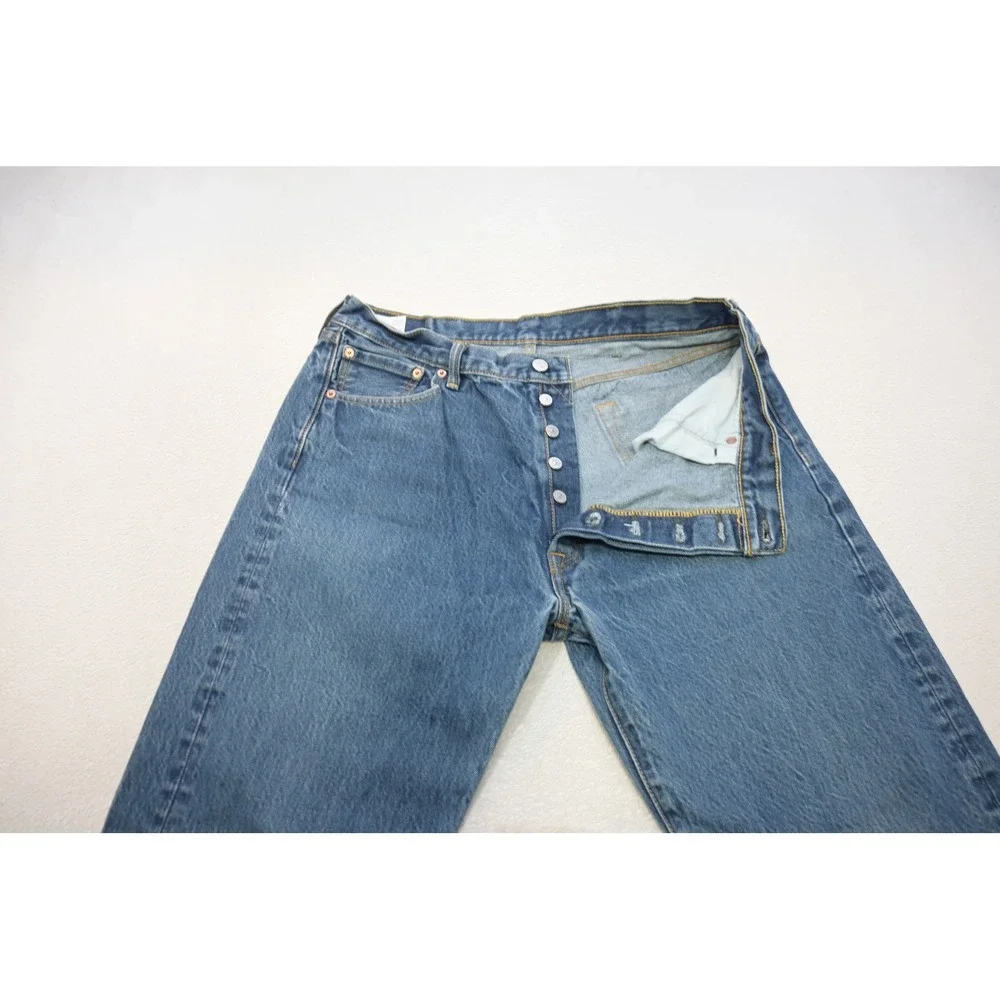 Levis 501 Original Fit Jeans Mens 38x34 Blue Straight Leg Button Fly Excellent